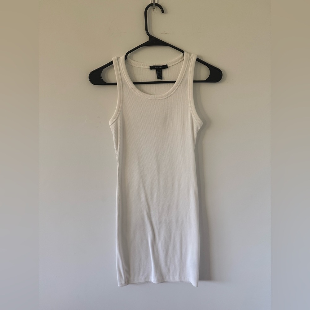 White Sleeveless Tank Top Dress